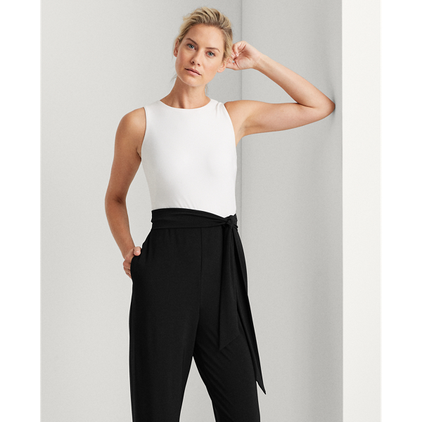 Black/Lauren White Two-Tone Jersey Jumpsuit Lauren 3