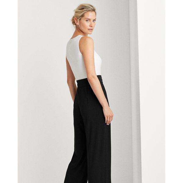 Black/Lauren White Two-Tone Jersey Jumpsuit Lauren 4