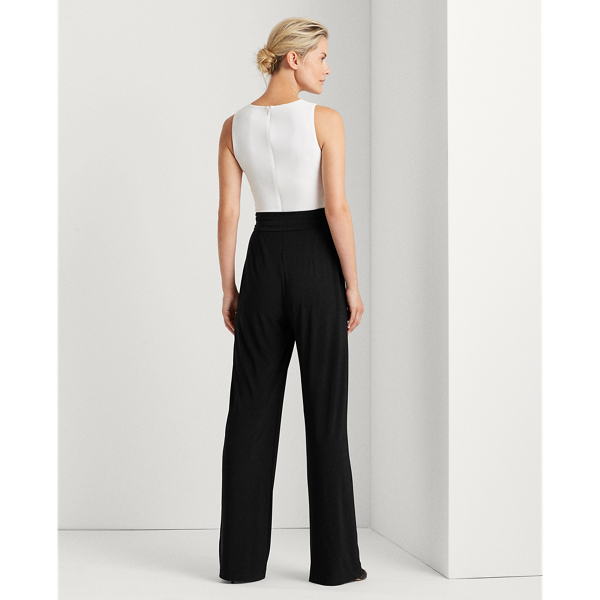 Black/Lauren White Two-Tone Jersey Jumpsuit Lauren 5