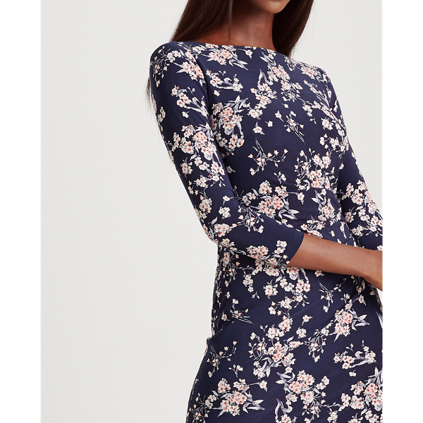 Lauren ralph lauren floral ruched jersey dress outlet