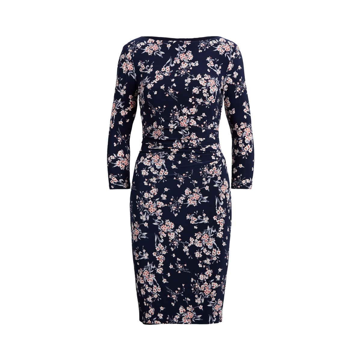 Ralph lauren floral ruched jersey dress on sale