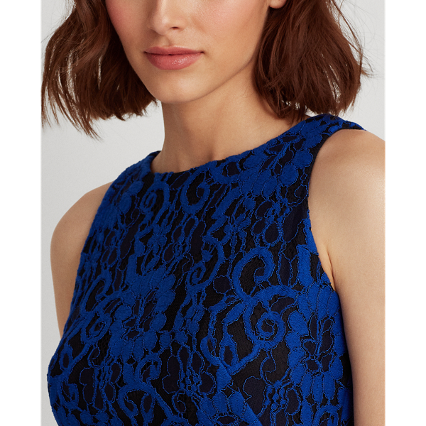 Navy/Sapphire Lace Sleeveless Dress Lauren 6