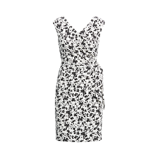 Floral Jersey Cap-Sleeve Dress Lauren 1