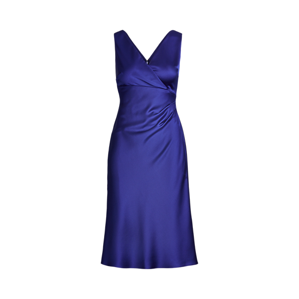 Satinkleid mit &uuml;berlappendem V-Ausschnitt Lauren in 1
