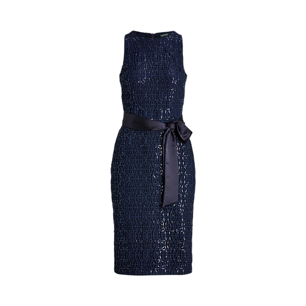 Sequined-Lace Cocktail Dress Lauren 1