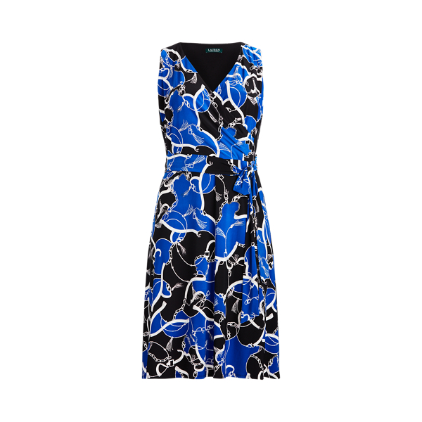 Print Tie-Waist Midi Dress Lauren Woman 1