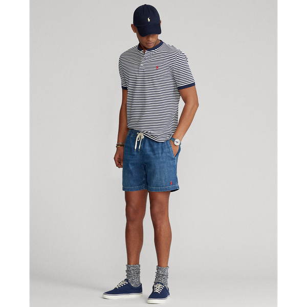 White/Refined Navy Featherweight Mesh Henley Shirt Polo Ralph Lauren 4