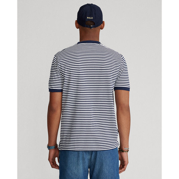 White/Refined Navy Featherweight Mesh Henley Shirt Polo Ralph Lauren 5