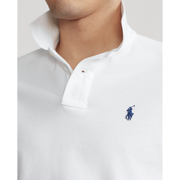 White Custom Slim Fit Mesh Polo Polo Ralph Lauren 6