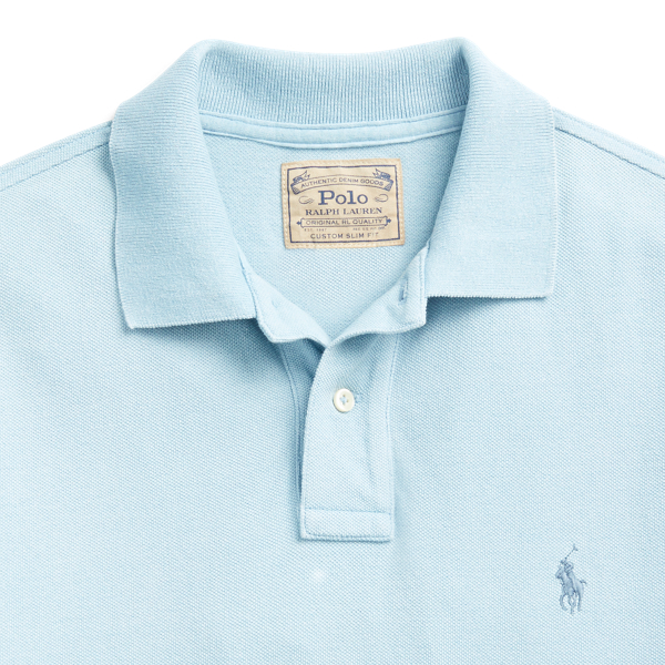 Light Indigo Custom Slim Fit Mesh Polo Polo Ralph Lauren 6