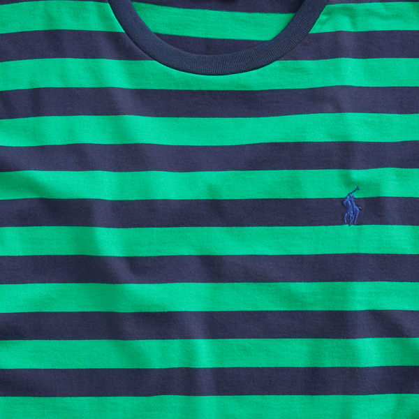 Chroma Green/Frnch Nvy/C7 Custom Slim Striped T-Shirt Polo Ralph Lauren 6