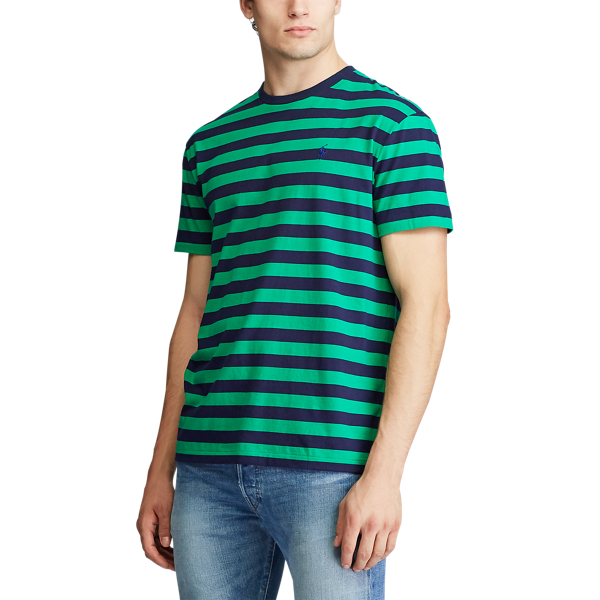 Chroma Green/Frnch Nvy/C7 Custom Slim Striped T-Shirt Polo Ralph Lauren 5