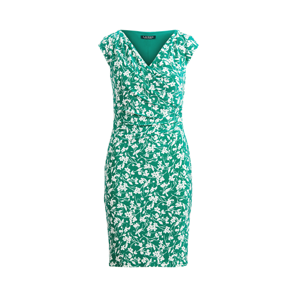 Robe fleurie encolure en V crois&eacute;e Lauren en 1