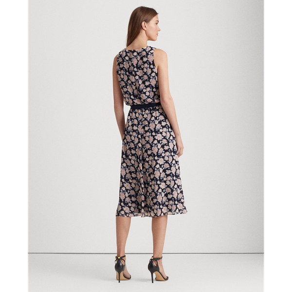 Navy/Pink/Multi Floral Georgette Dress Lauren 4