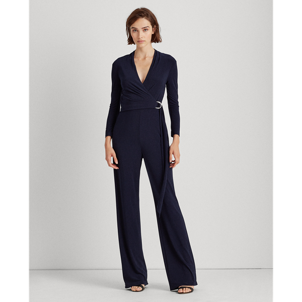 Lighthouse Navy Belted Jersey Jumpsuit Lauren 3