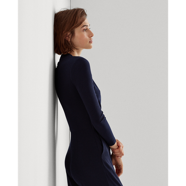 Lighthouse Navy Belted Jersey Jumpsuit Lauren 4