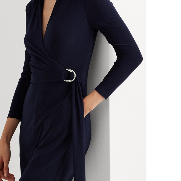 Lighthouse Navy Belted Jersey Jumpsuit Lauren 6