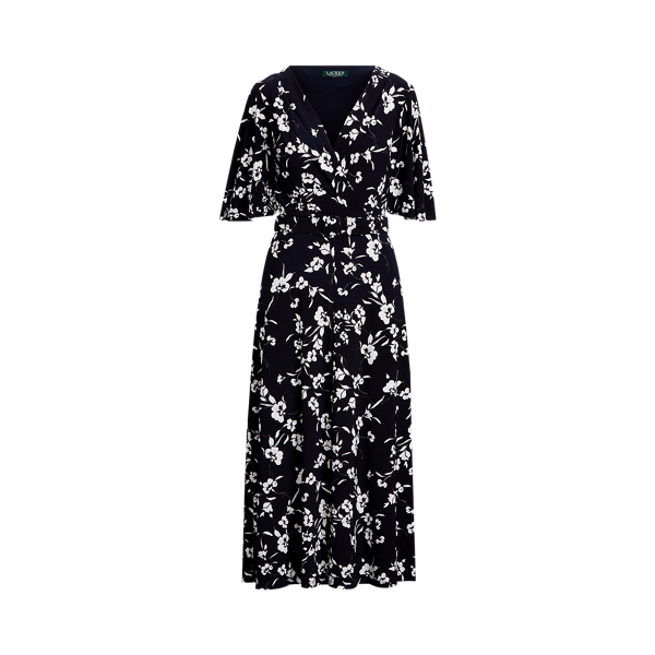Floral Belted Jersey Dress Lauren em 1