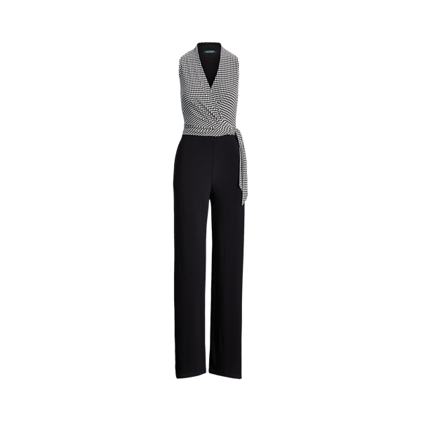Houndstooth Surplice Jumpsuit Lauren in 1