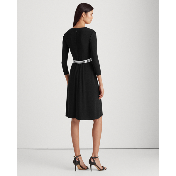 Black Surplice Jersey Dress Lauren 5