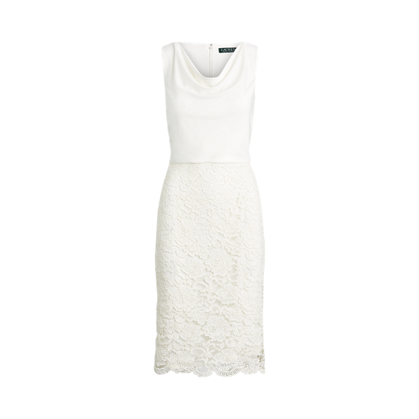 Lace Cowlneck Cocktail Dress