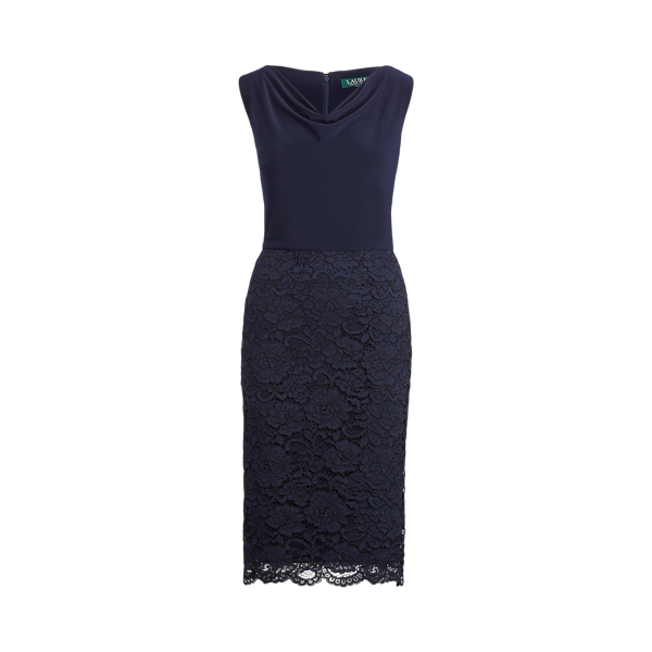 Lace Cowlneck Cocktail Dress Lauren 1