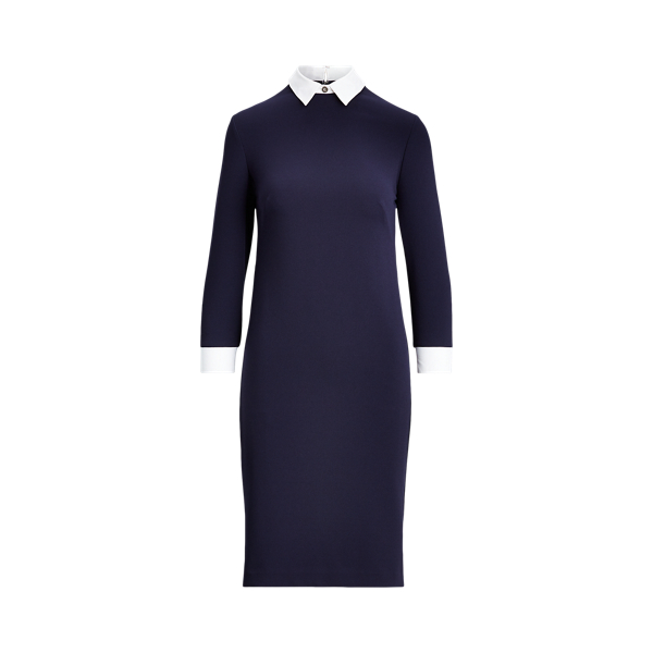 Robe fourreau &agrave; col en jersey Lauren en 1