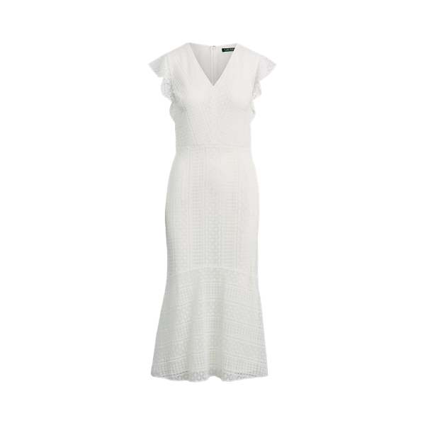 Lace Flutter-Sleeve Dress Lauren em 1