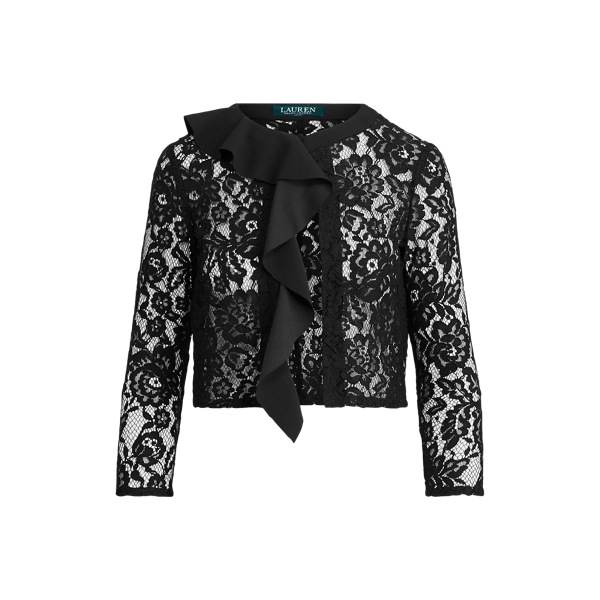 Ruffle-Trim Lace Cardigan