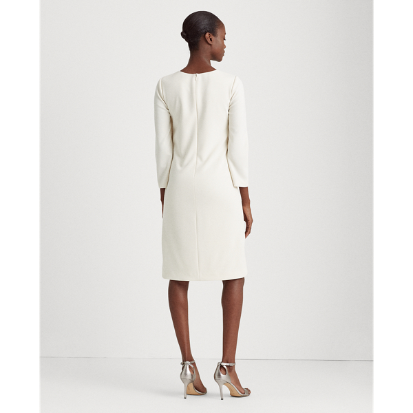 Matte Ivory Crepe Bell-Sleeve Dress Lauren 5