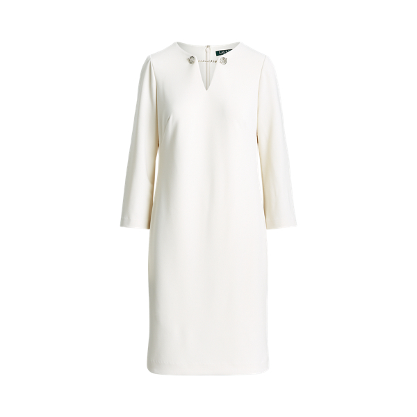 Crepe Bell-Sleeve Dress