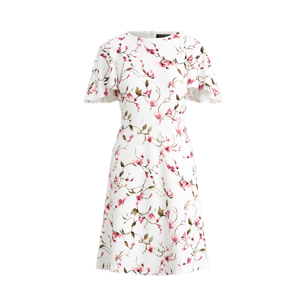 Floral Ruffle-Sleeve Dress Lauren 1