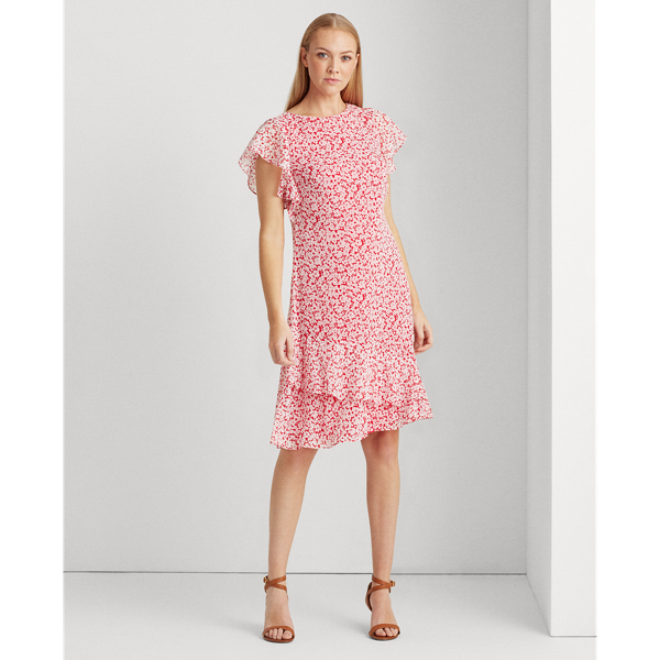 Berry Sorbet Floral Georgette Dress Lauren 4