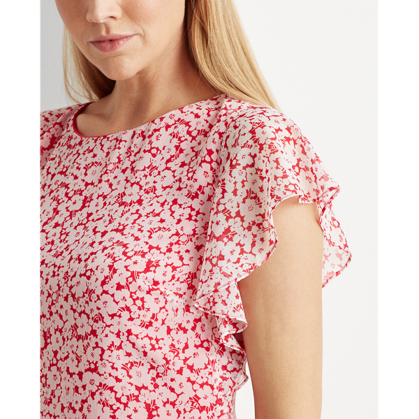 Berry Sorbet Floral Georgette Dress Lauren 6