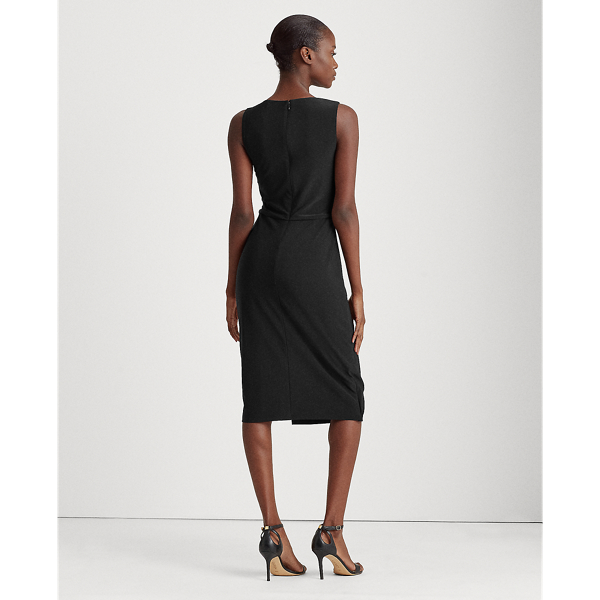 Black/Lauren White Two-Tone Surplice Dress Lauren Petite 4