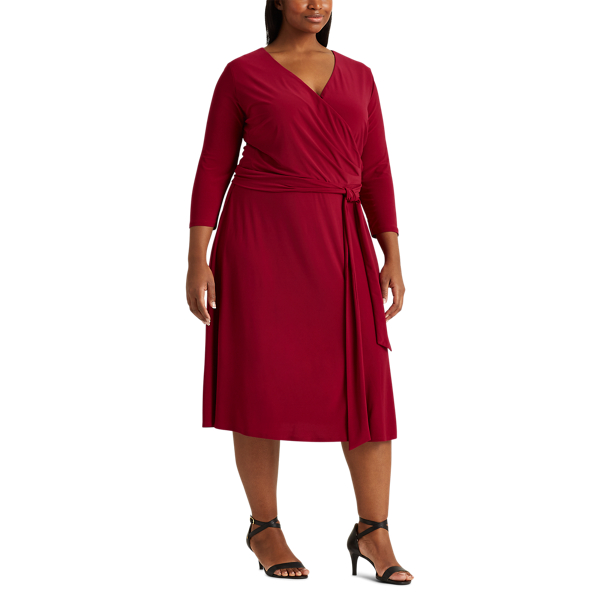 Very Berry Surplice Jersey Dress Lauren Woman 2