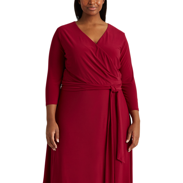 Very Berry Surplice Jersey Dress Lauren Woman 3