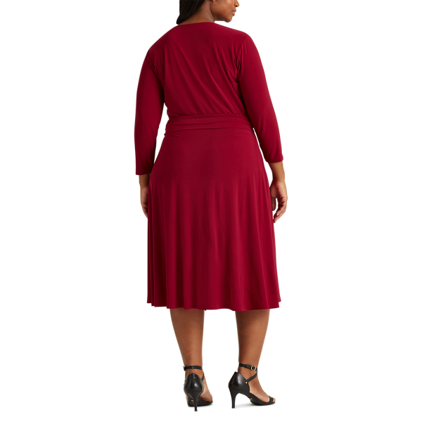 Very Berry Surplice Jersey Dress Lauren Woman 4