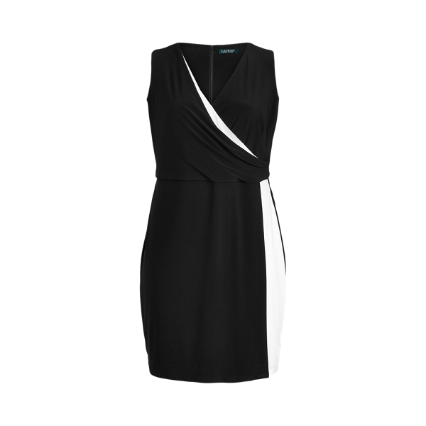 Two-Tone Surplice Dress Lauren Woman in 1