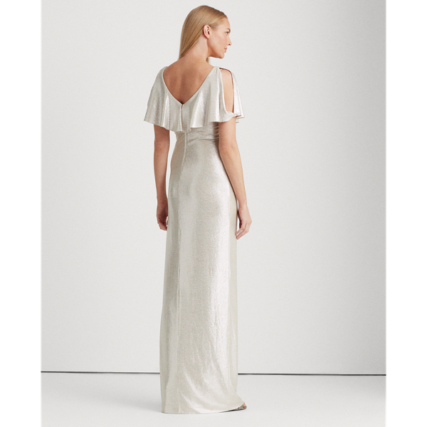 Champagne/Silver Metallic Surplice Gown Lauren 5