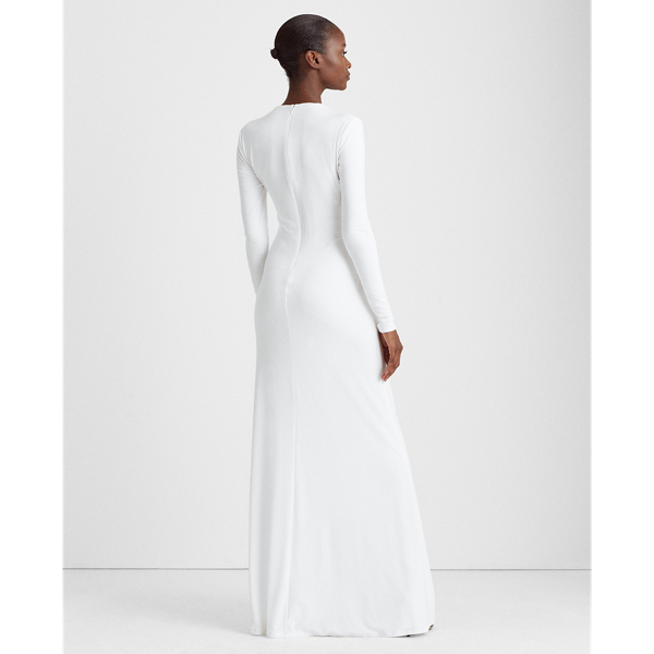 Lauren White Pleated Matte Jersey Gown Lauren 5