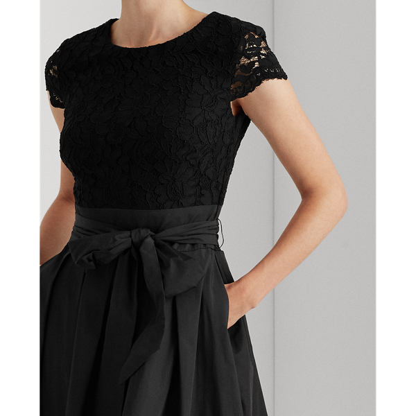 Black Lace Cap-Sleeve Cocktail Dress Lauren 5