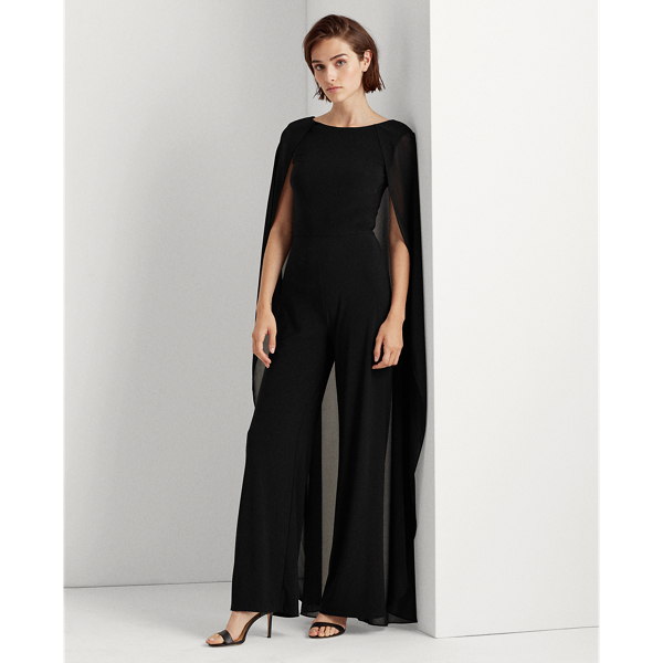 Chiffon-Cape Jumpsuit