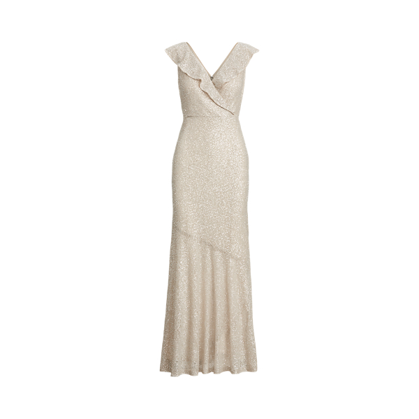 Sequinned Cap-Sleeve Gown Lauren 1