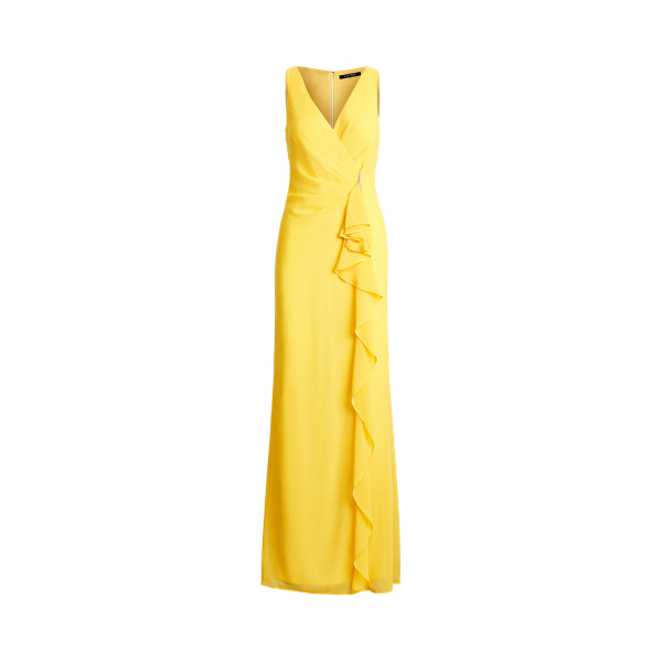 Ruffle-Trim Georgette Gown Lauren em 1