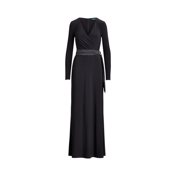 Wrap-Style Jersey Gown