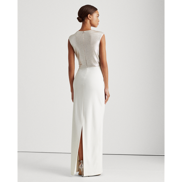 Ivory/Champagne/Silver Two-Tone Jersey Gown Lauren 5