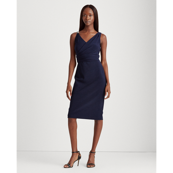 Lighthouse Navy Jersey Cocktail Dress Lauren 4