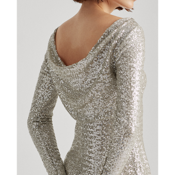 Silver Frost Shine Sequinned Cocktail Dress Lauren 6