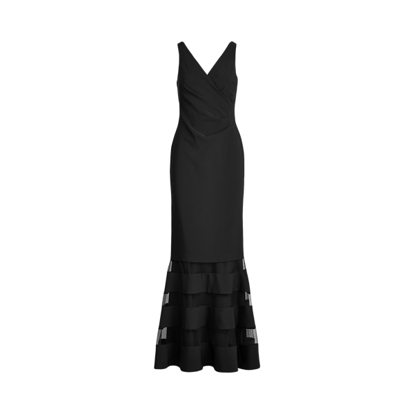 Tulle-Panel Crepe Gown Lauren 1